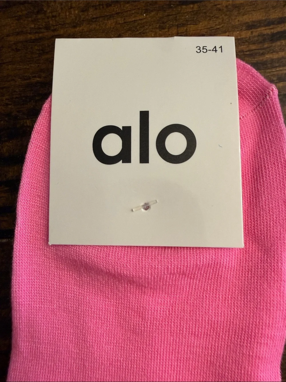 Alo Yoga Inspired Bright Pink Ankle Socks with White Stripes/Logo
